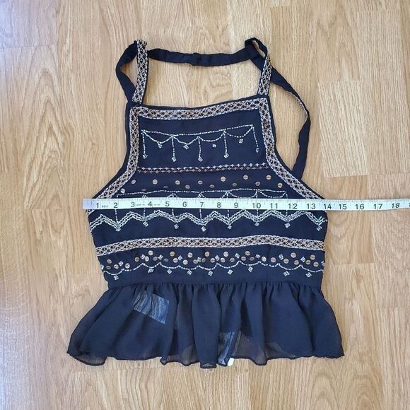 ✨ FREE PEOPLE ✨ NEW! Camille Embroidered Open-Back Camisole - [Small, Black] - Picture 11 of 14